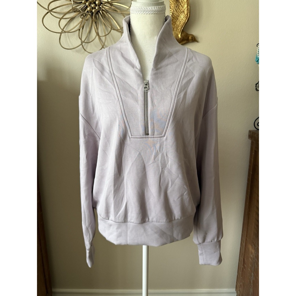 Varley Davidson Sweat M Raindrops DoubleSoft Half Zip Pullover NWOT Flaw
